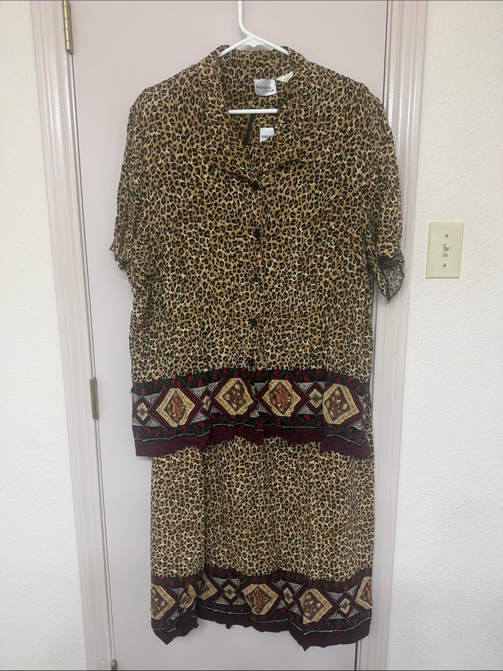 Vintage Leopard Print Dress set